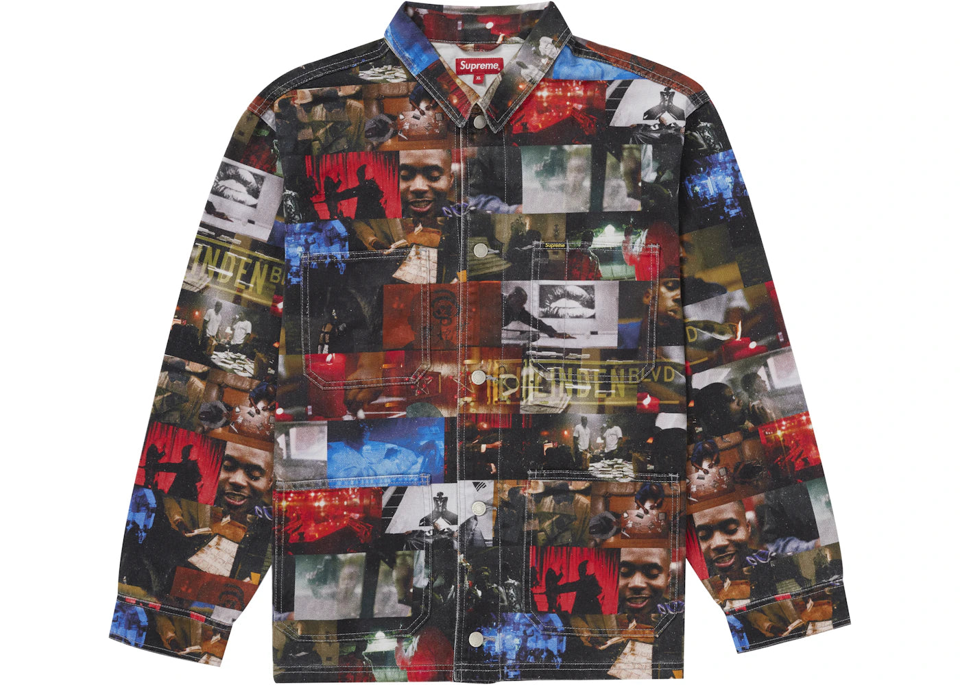 ジャケット・アウター Supreme Nas DMX Collage Denim Chore Coat Supreme Nas and DMX Collage Denim Chore Coat Multicolor - SUPR