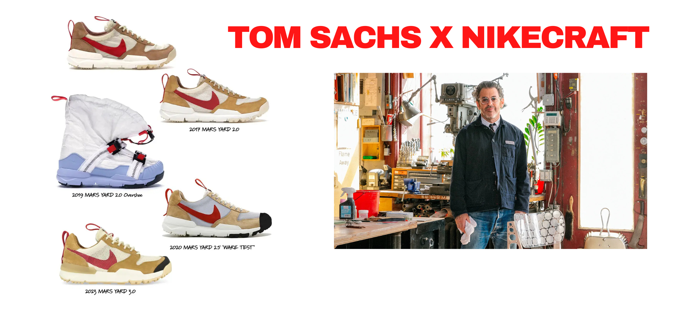 storia della collaborazione di scarpe tom sachs x nikecraft mars yard