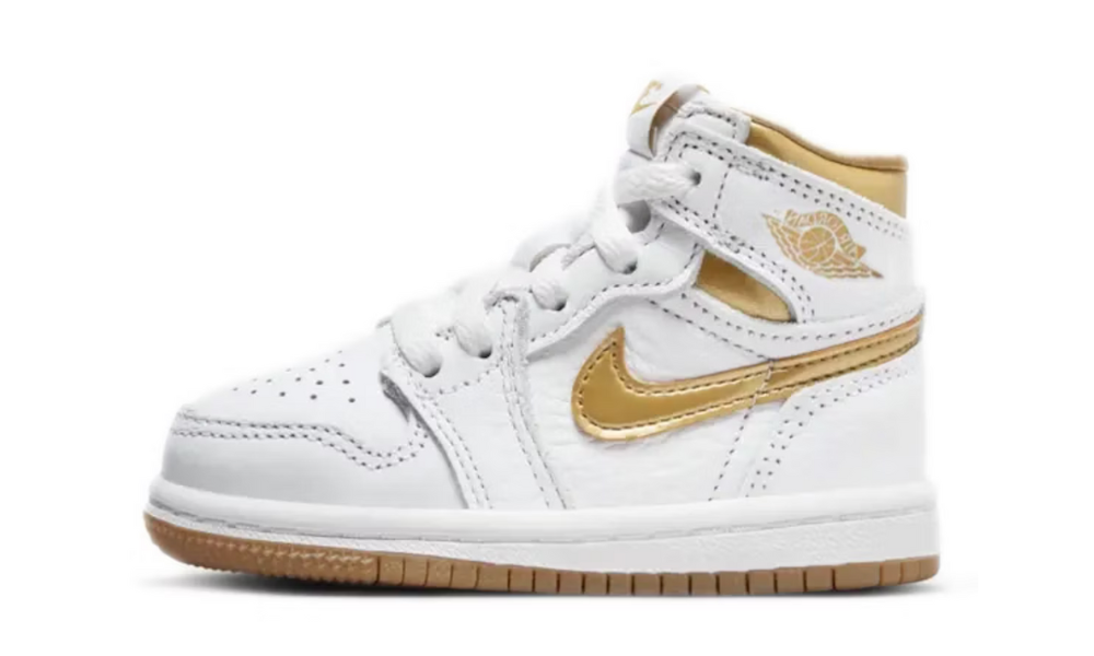 Scarpe da ginnastica bianche e oro collezione sneaker bambino