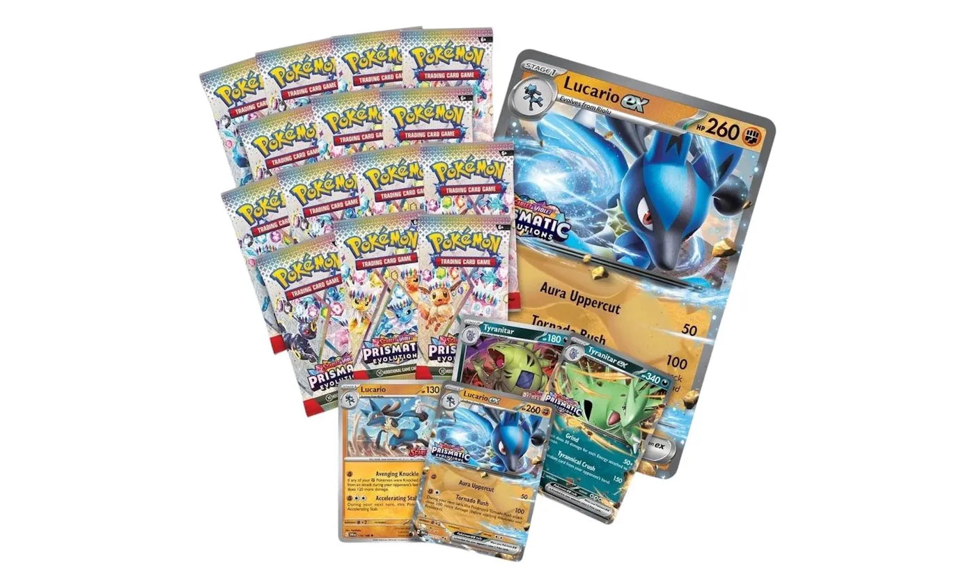 2025 Pokémon Scarlatto e Violetto Evoluzioni Prismatiche Lucario ex & Tyranitar ex Premium Collection - POKE-2PS&VP-MULTI