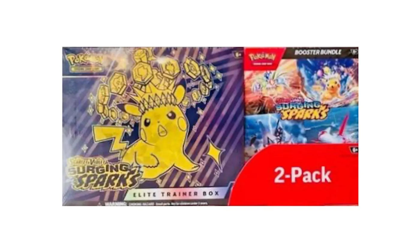 2025 Pokémon - Scarlet & Violet Surging Sparks Elite Trainer Box & Booster Bundle Costco 2-Pack - POKE-2PS&VS-MULTI