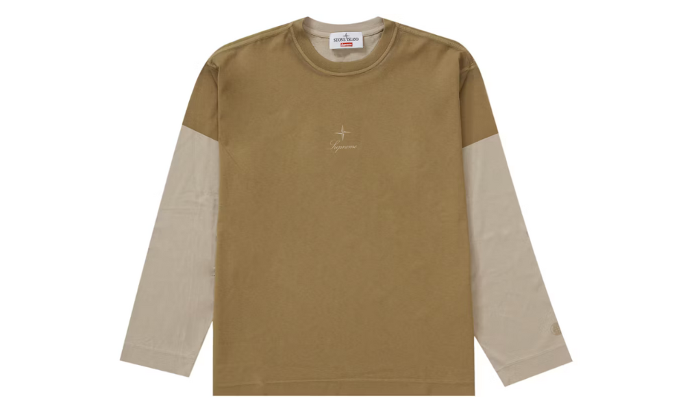 Stone Island x Supreme Long Sleeve T-shirt Brown