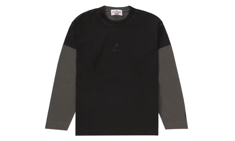 Stone Island x Supreme Long Sleeve T-Shirt Black