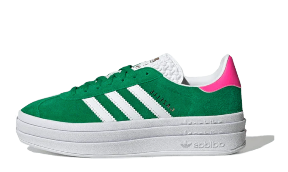 Scarpe da ginnastica verdi e rosa collezione adidas gazelle
