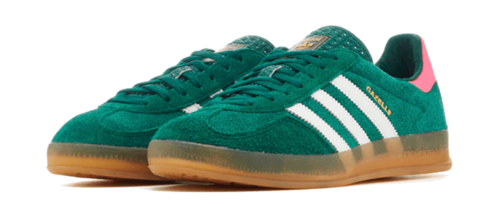 Scarpe da ginnastica verdi e rosa collezione adidas gazelle