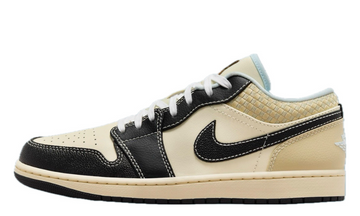 Scarpe da ginnastica beige e nere collezione air jordan 1 low