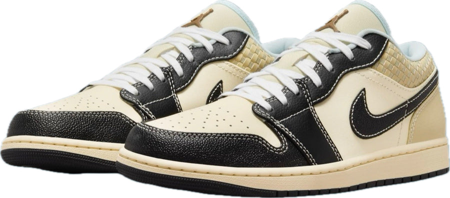 Scarpe da ginnastica beige e nere collezione air jordan 1 low