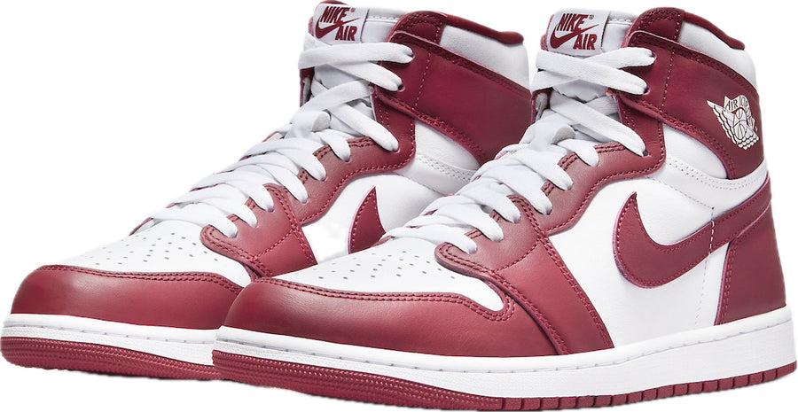 Scarpe da ginnastica rosse e bianche collezione air jordan 1 high