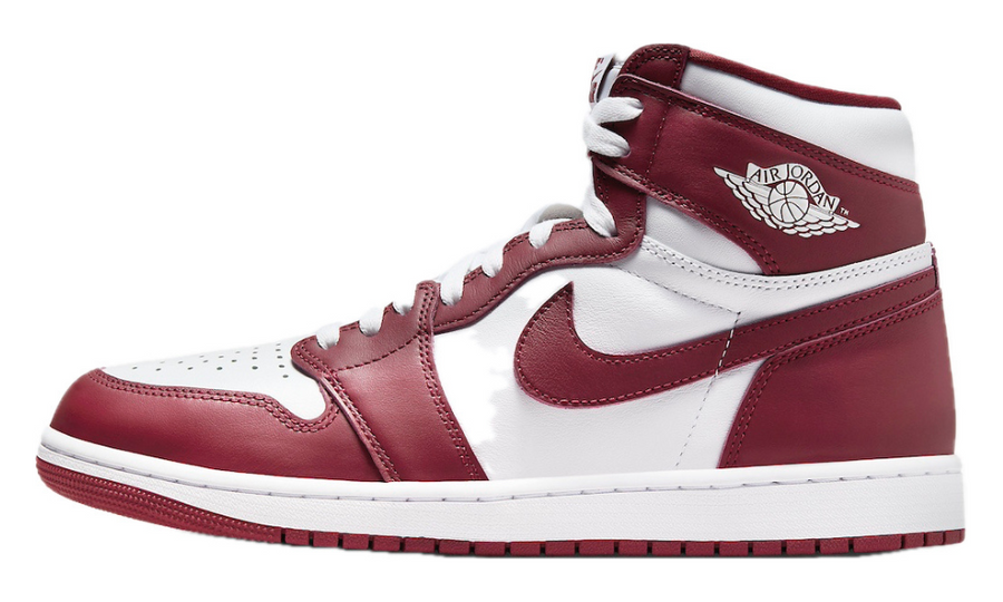 Scarpe da ginnastica rosse e bianche collezione air jordan 1 high