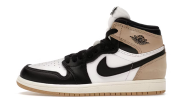 Scarpe da ginnastica nere bianche e beige collezione air jordan 1 high