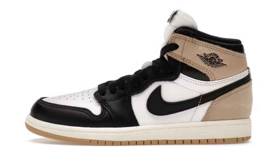 Scarpe da ginnastica nere bianche e beige collezione air jordan 1 high