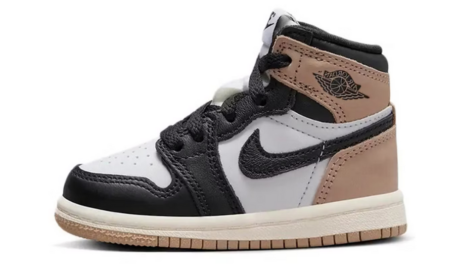 Scarpe da ginnastica nere bianche e beige collezione air jordan 1 high