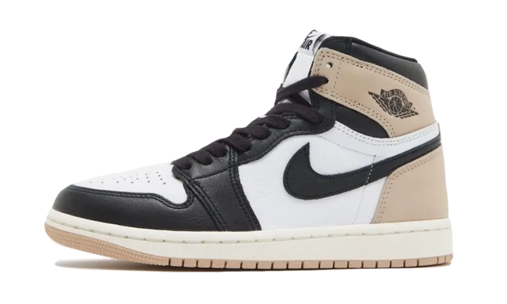 Scarpe da ginnastica bianche e beige collezione air jordan 1 high