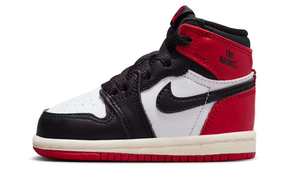 Scarpe da ginnastica nere rosse e bianche collezione air jordan 1 high