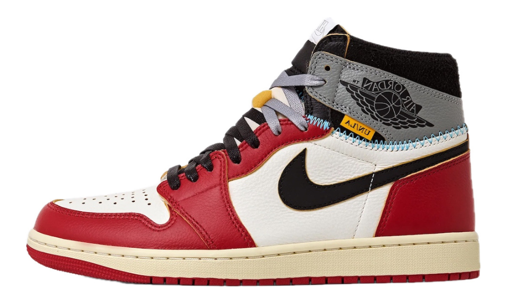 Scarpe da ginnastica rosse bianche e nere collezione Air Jordan 1 high