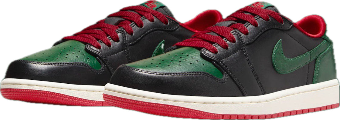 Scarpe da ginnastica nere verdi e rosse collezione air jordan 1 low