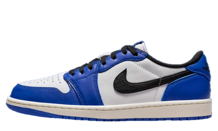 Scarpe da ginnastica blu e bianche collezione air jordan 1 low