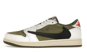 Scarpe da ginnastica verdi bianche e nere collezione air jordan 1 low