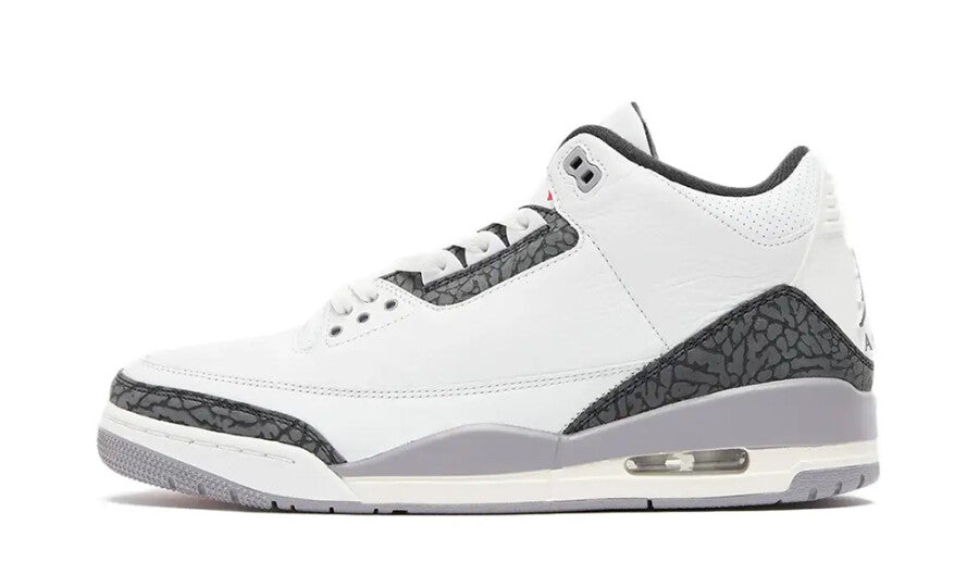 Scarpe da ginnastica bianche e grigie collezione air jordan 3