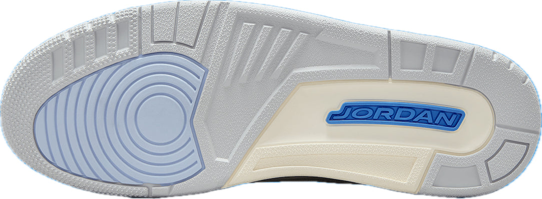 Scarpe da ginnastica bianche e blu collezione air jordan 3