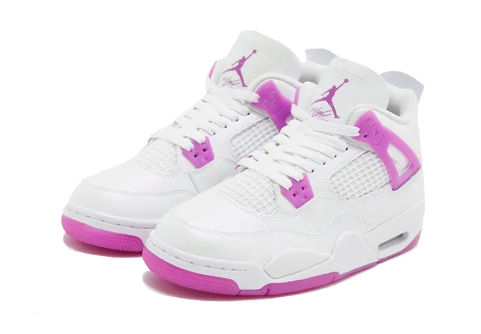 Scarpe da ginnastica bianche rosa collezione air jordan 4