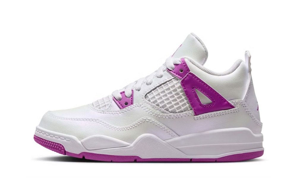 Scarpe da ginnastica bianche e lilla collezione Air Jordan 4