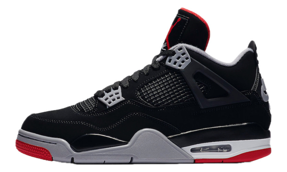 Scarpe da ginnastica nere bianche e rosse collezione Air Jordan 4