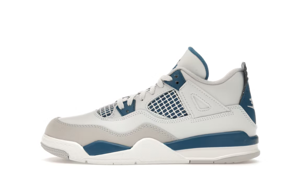 Scarpe da ginnastica bianche e blu collezione air jordan 4