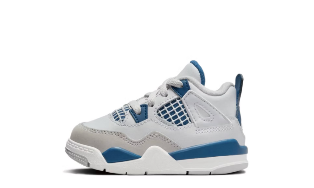 Scarpe da ginnastica bianche e blu collezione air jordan 4