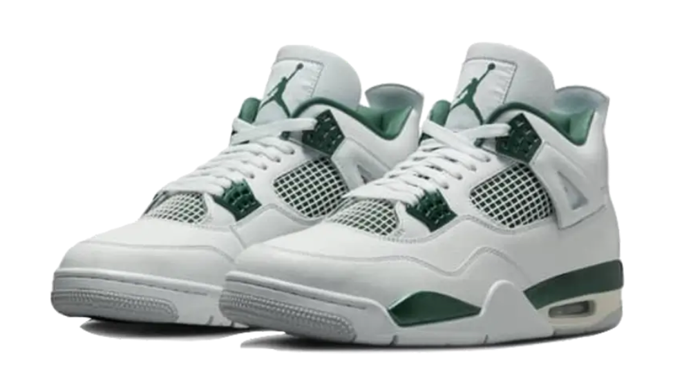 Scarpe da ginnastica bianche e verdi collezione air jordan 4