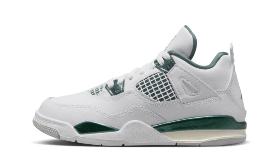 Scarpe da ginnastica bianche e verdi collezione air jordan 4