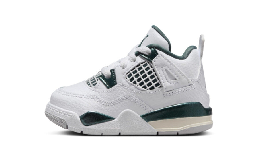 Scarpe da ginnastica bianche e verdi collezione air jordan 4
