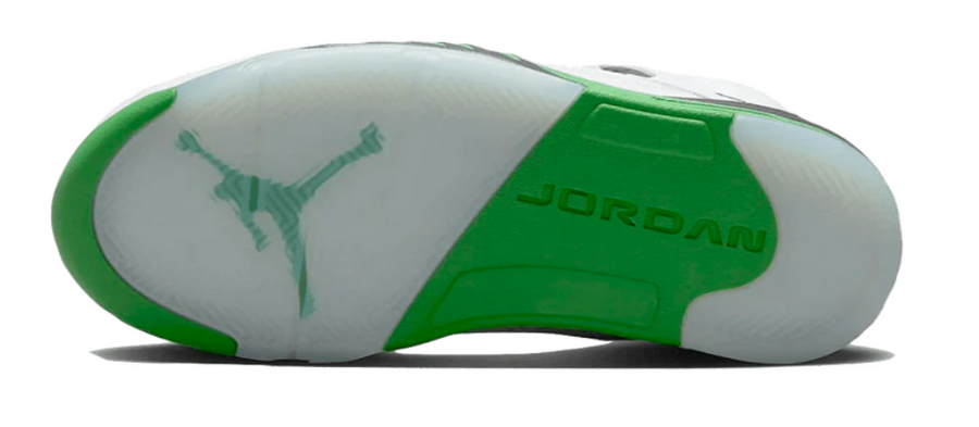 Scarpe da ginnastica bianche e verdi collezione jordan 5