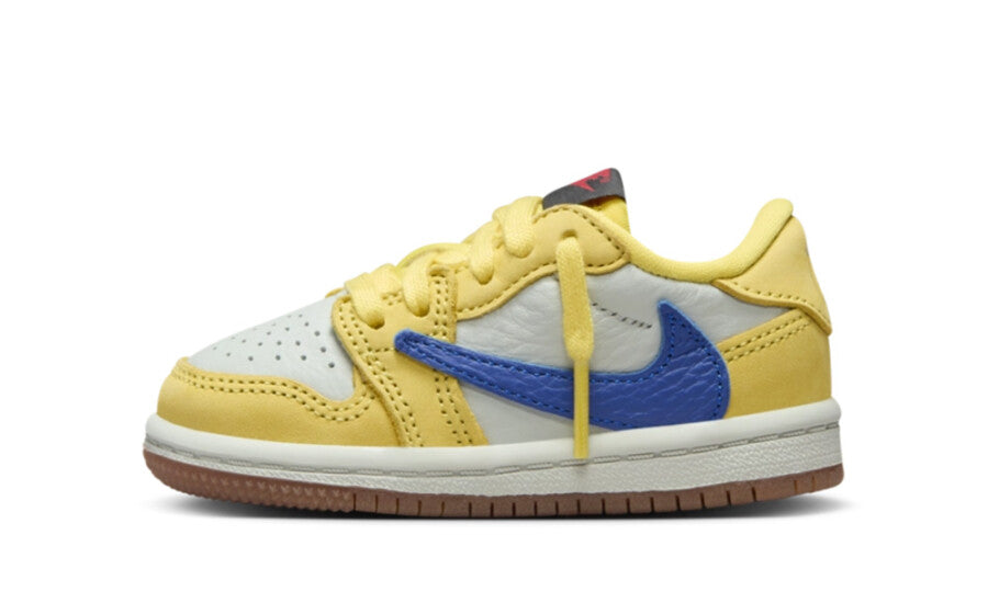 Scarpe da ginnastica gialle e blu collezione air jordan 1 low