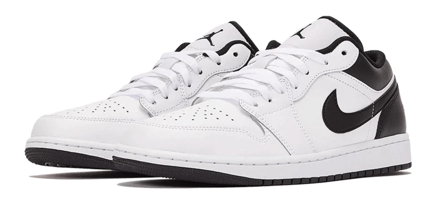 Scarpe da ginnastica bianche e nere collezione air jordan 1 low