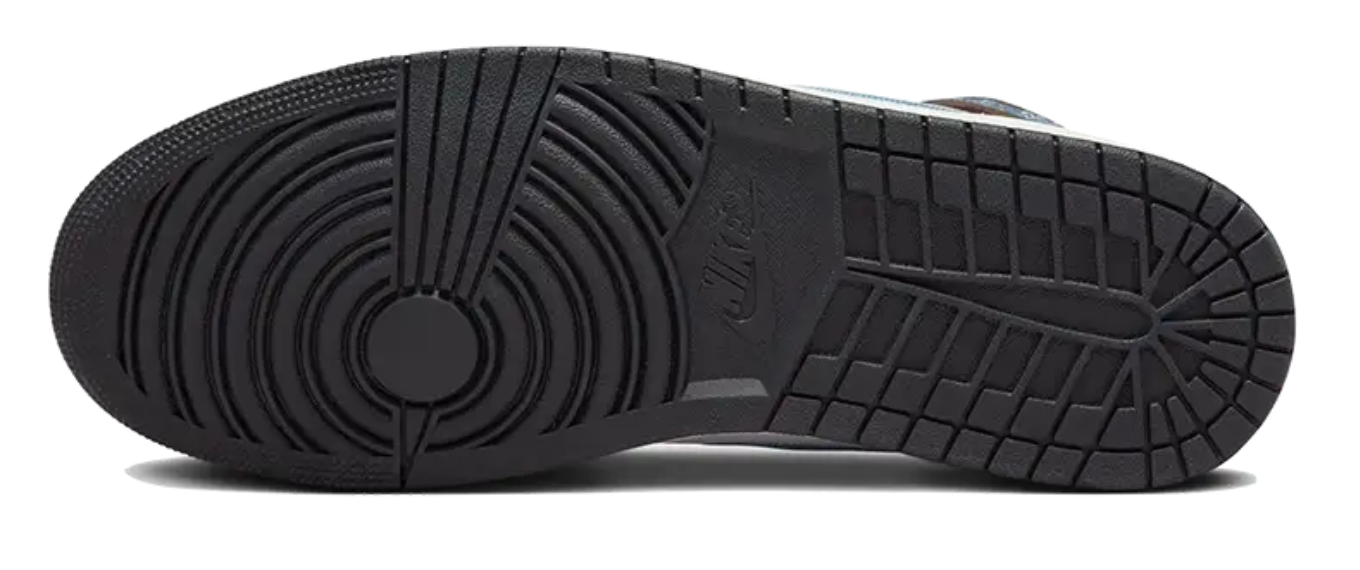 Scarpe da ginnastica bianche e marroni collezione jordan 1 mid