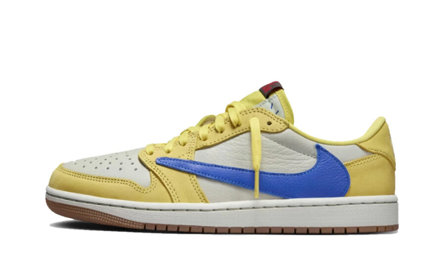 Scarpe da ginnastica gialle e blu collezione air jordan 1 low