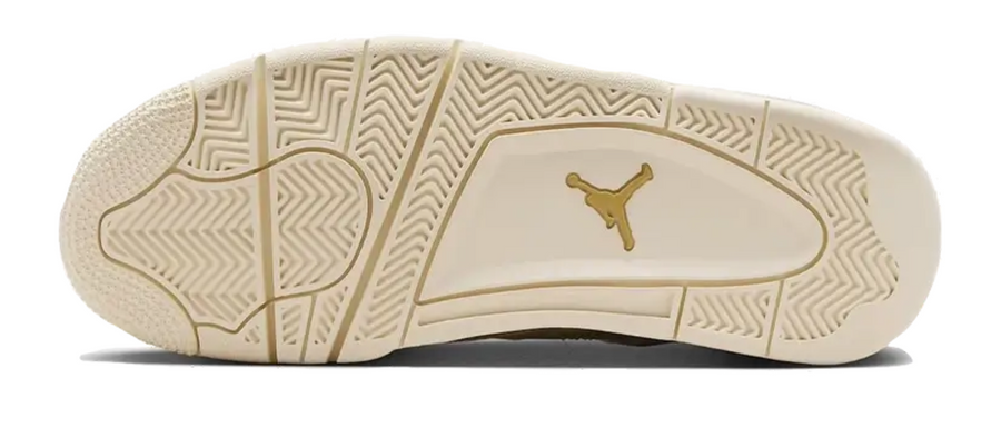 Scarpe da ginnastica bianche e oro collezione air jordan 4
