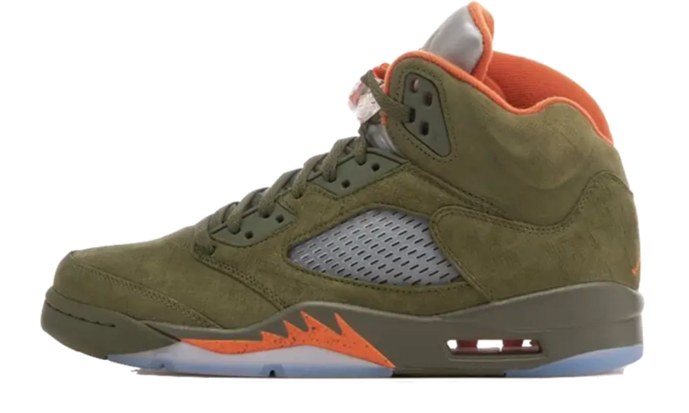 Scarpe da ginnastica verdi collezione air jordan 5
