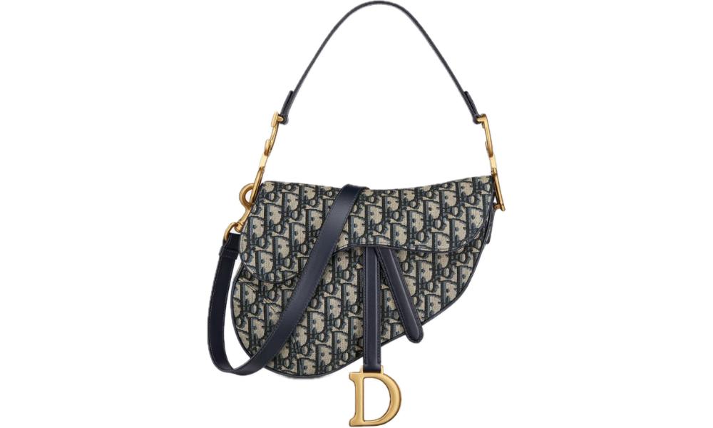 Borsa Dior Saddle Jacquard Oblique blu – - Main Image