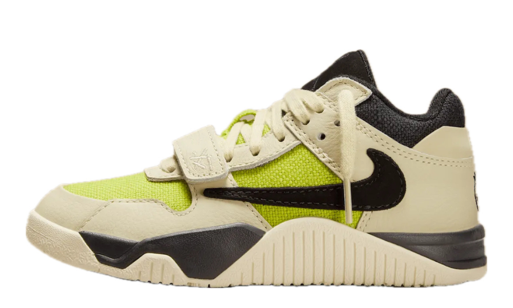 Scarpe da ginnastica giallo fluo collezione air jordan x travis Scott