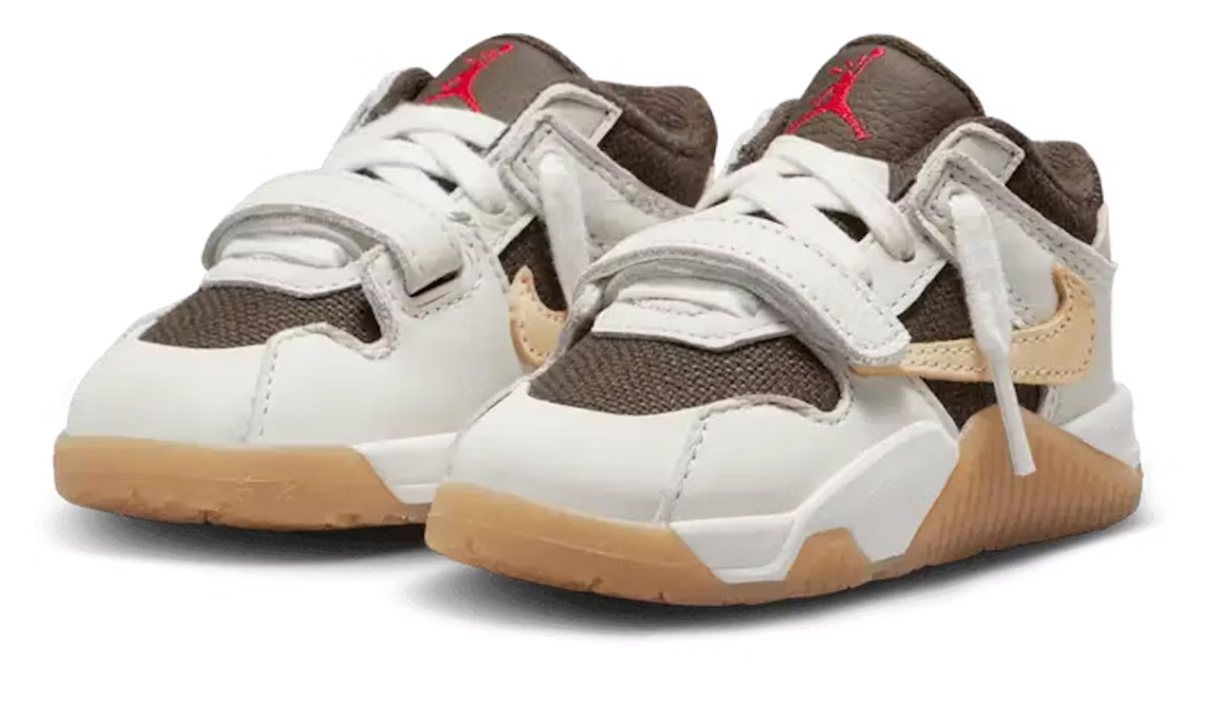 Scarpe da ginnastica bianche e marroni collezione Air Jordan 