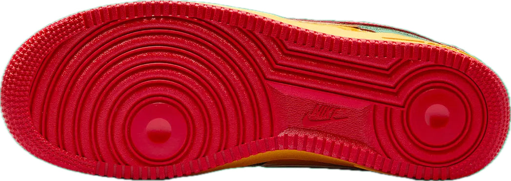 Scarpe da ginnastica gialle verdi e rosse collezione nike air force 1