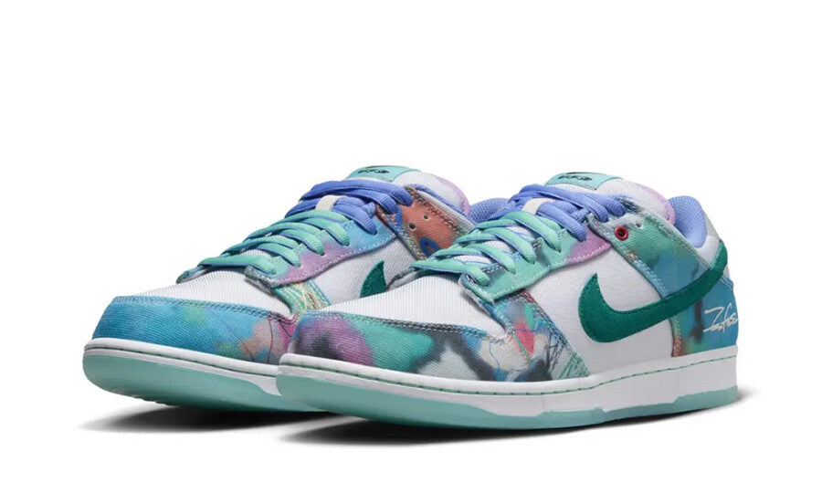 scarpe da ginnastica nike sb dunk low futura bianche azzurre viola