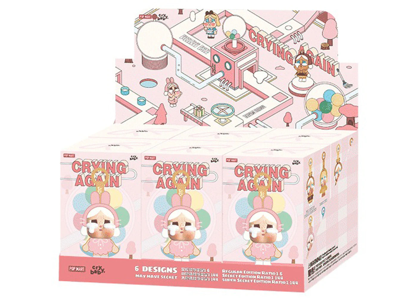 Pop Mart CryBaby Crying Again Series Vinyl Face Plush Sealed Case (6 Blind Box) - PM-PMCCAS-MULTI