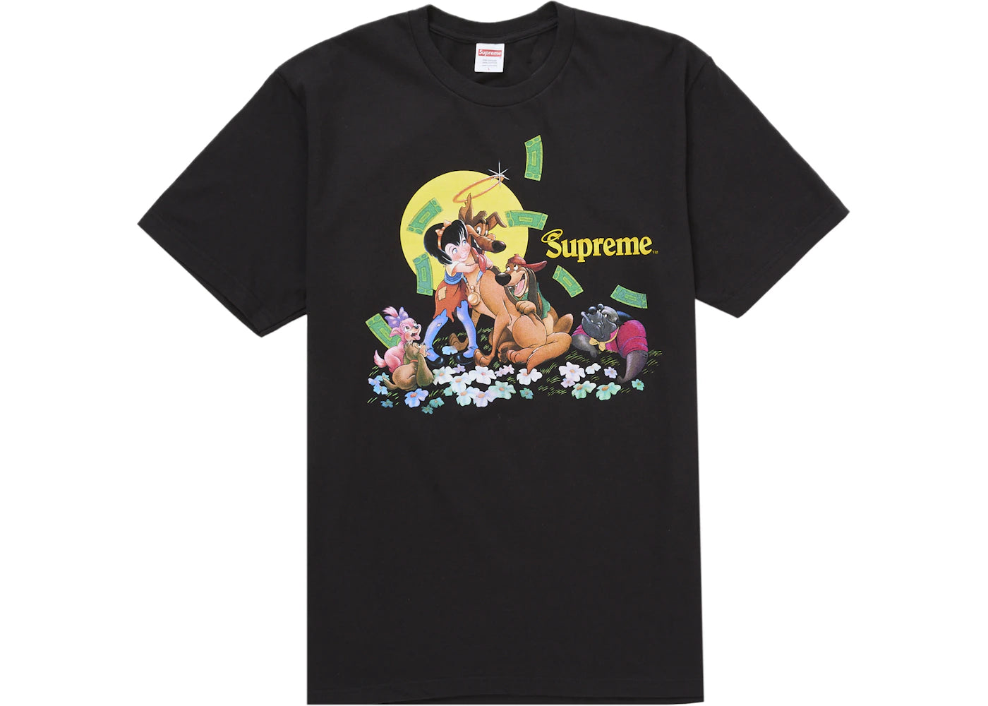 Supreme All Dogs Go To Heaven Tee Black - SUPR-SADGTHTB-MULTI