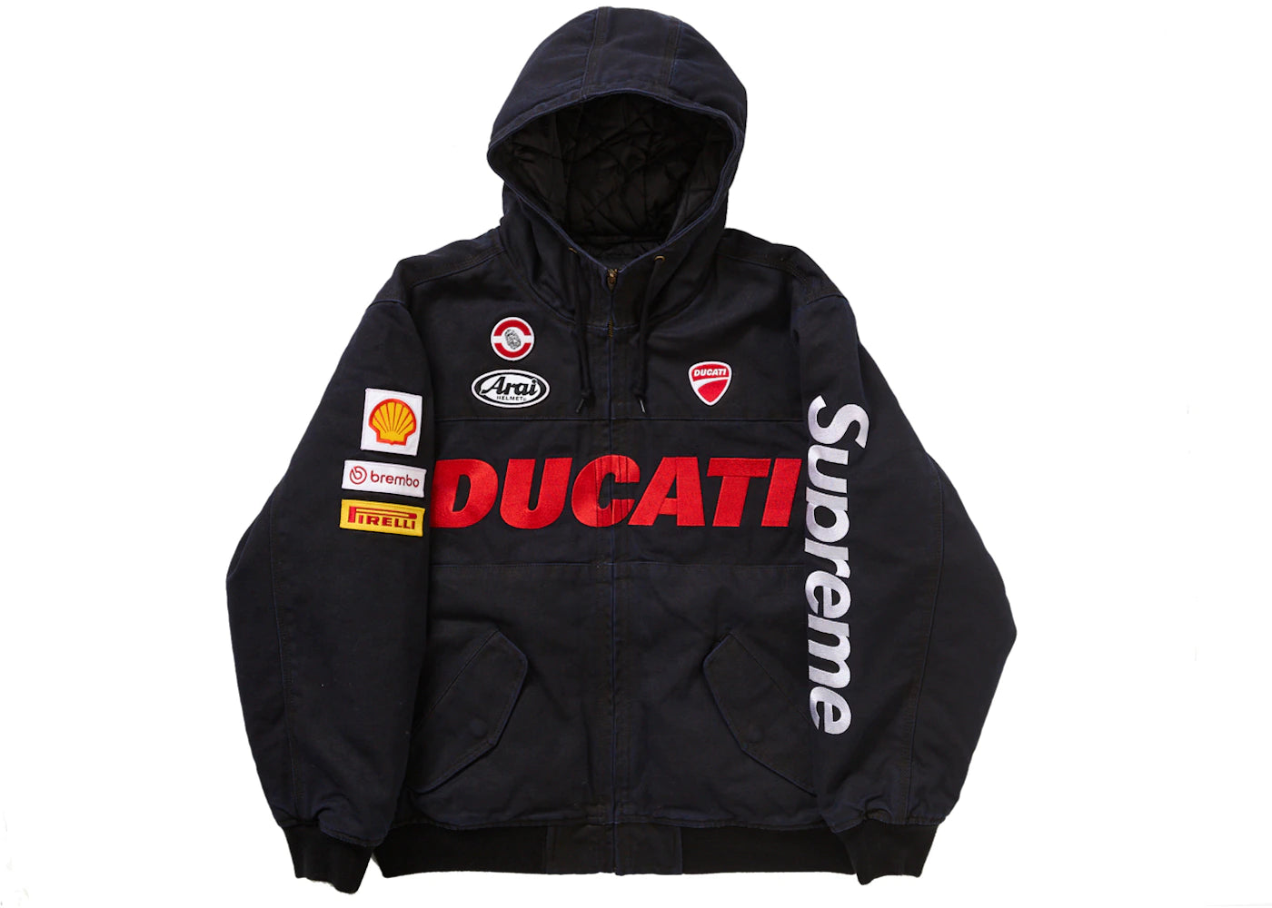 Supreme Ducati Hooded Work Jacket Black - SUPR-SUPREME -MULTI
