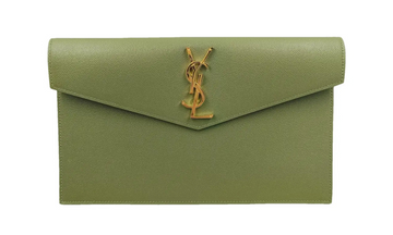 Saint Laurent Pochette YSL Uptown in pelle goffrata grain de poudre