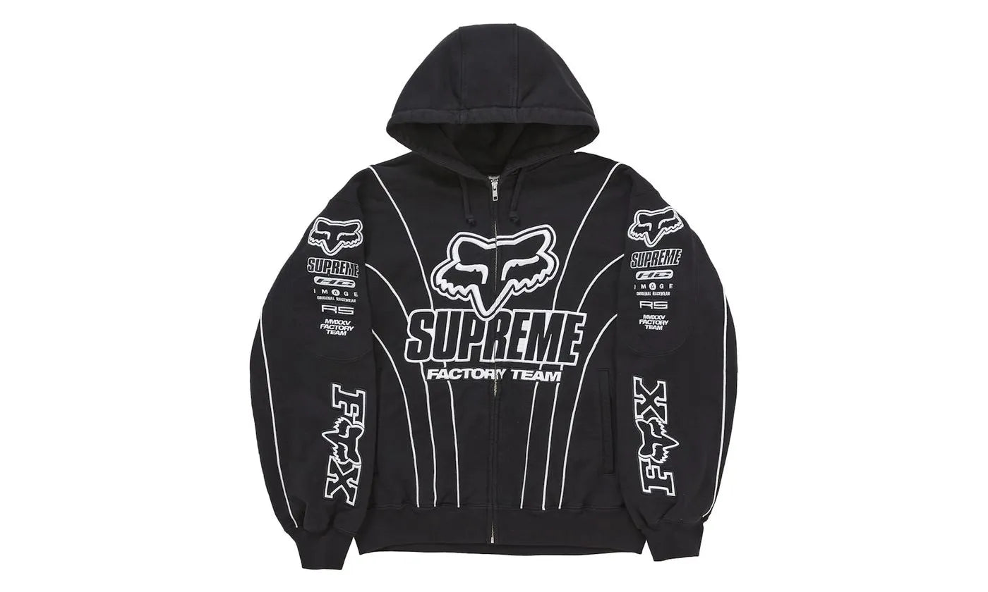 Supreme Fox Racing Zip Up Hooded Sweatshirt Black - SUPR-SFRZUHSB-MULTI
