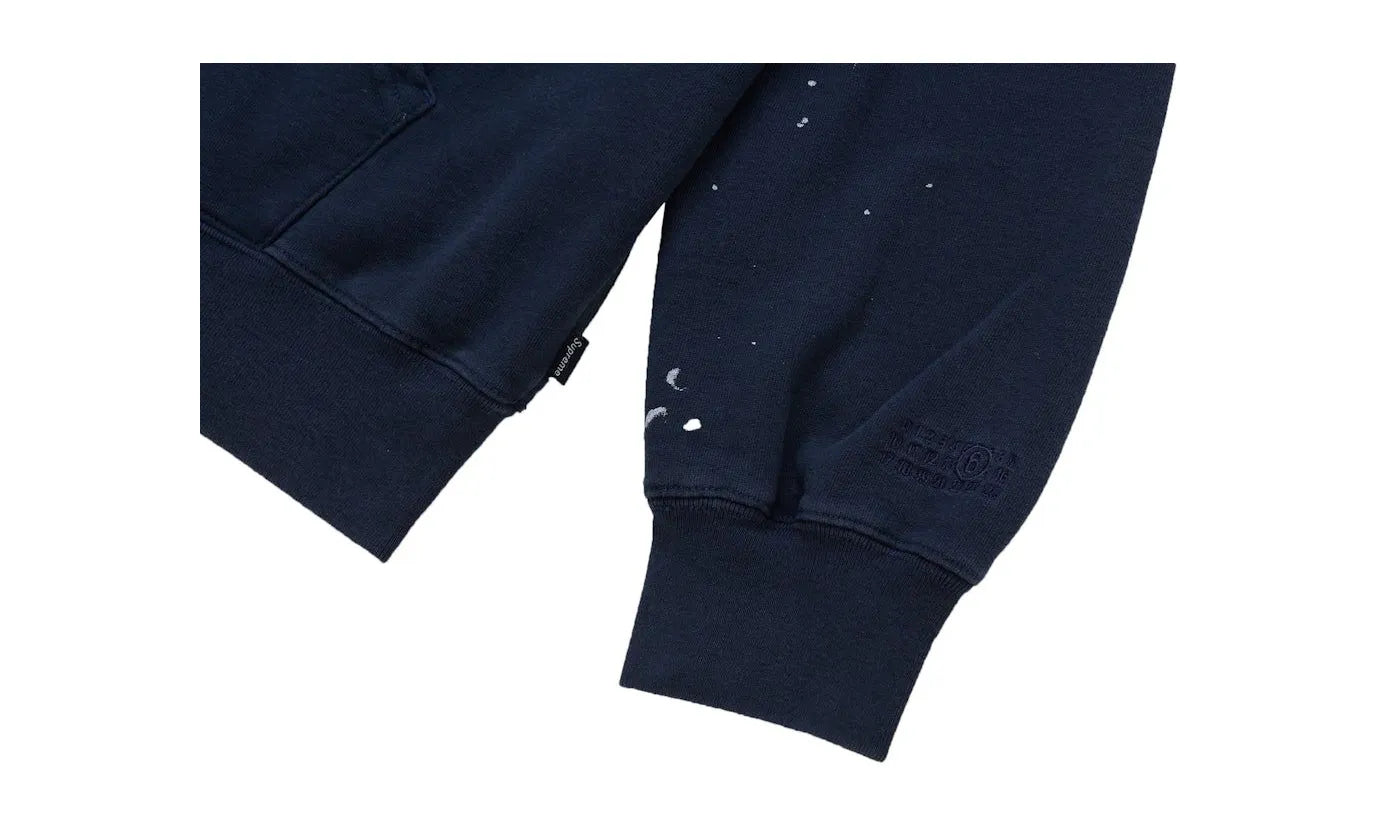 Supreme MM6 Maison Margiela Box Logo Zip Up Hooded Sweatshirt Navy - SUPR-SMMMBLZU-MULTI